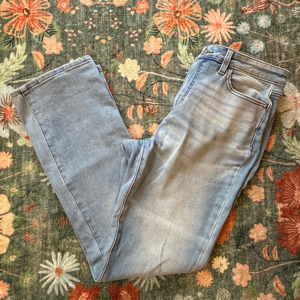 LC Lauren Conrad Womens Light Wash Bootcut Jeans Size 12 Blue Denim Stretch
